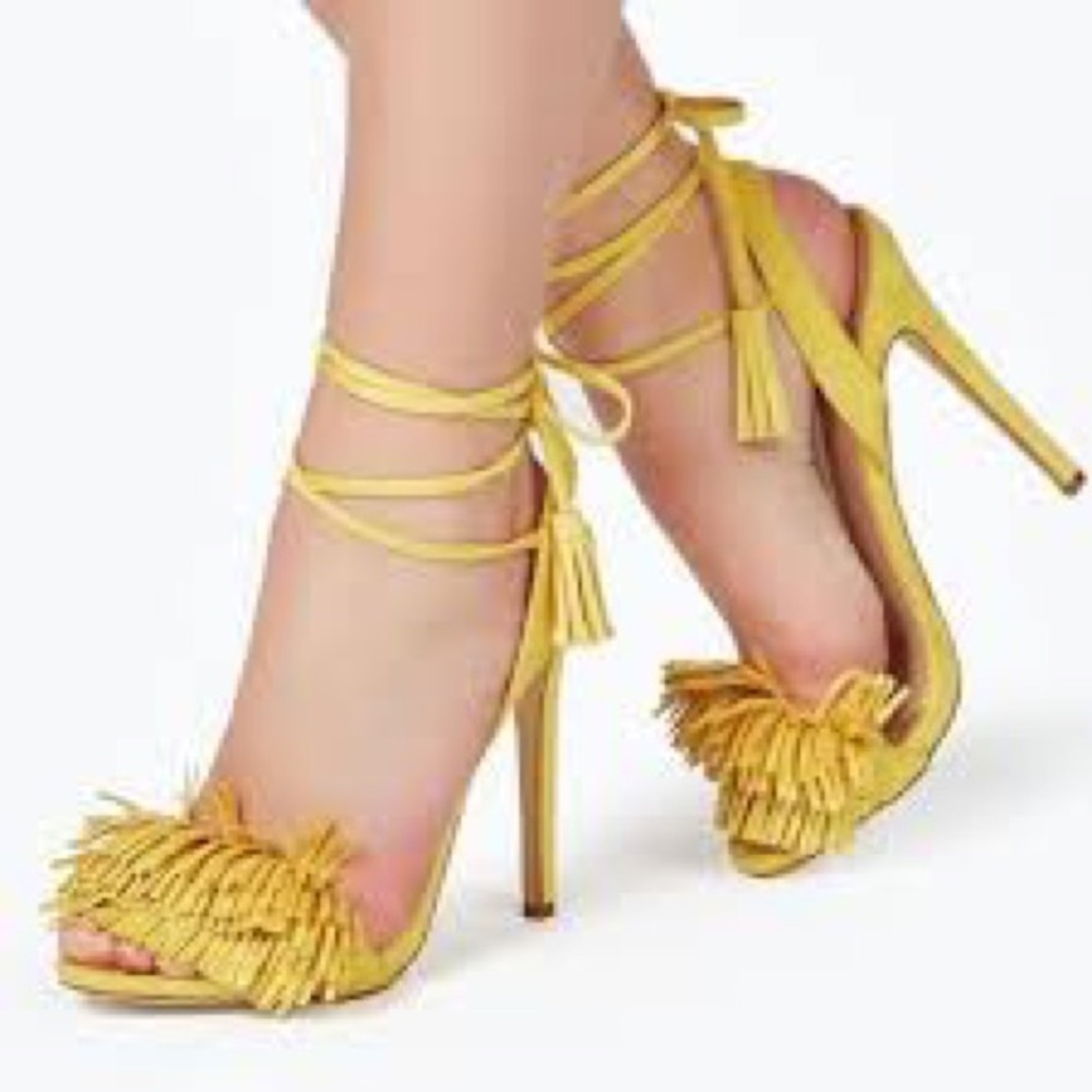 Fun girly Yellow tassel Tayrey shoes